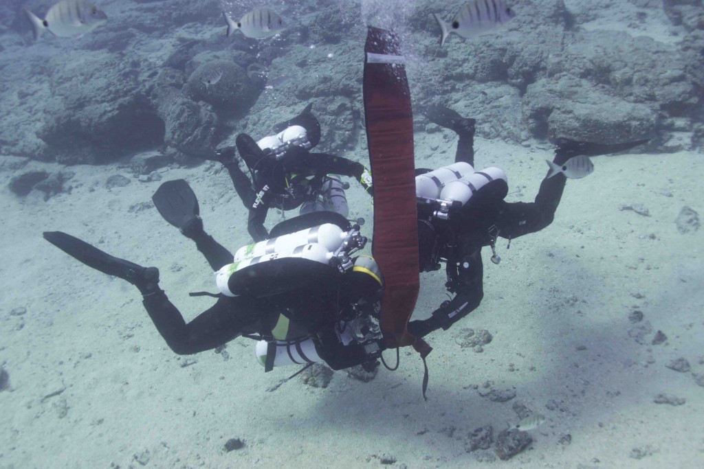buceo técnico lanzamiento boya